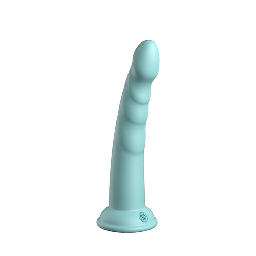 Buy the Dillio Platinum Slim Seven 7 inch Ridged Silicone Dildo in Teal Blue - Pipedream Products