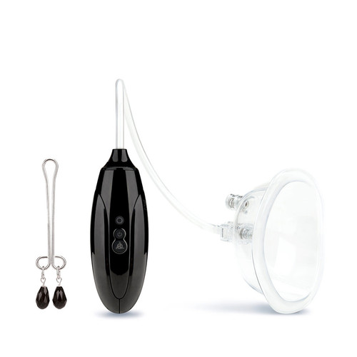 Buy the Automatic 7-function Rechargeable Pussy Pump With Clit Clamp - Lux Fetish
