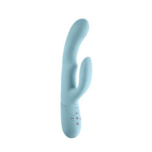 Buy the Balai 15-function Rechargeable Silicone Rabbit Vibrator with Swaying Motion Clit Stimulator in Light Blue - VVole FemmeFunn Femme Funn Nalone