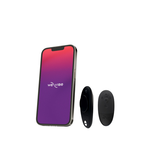 Buy the Moxie+ 10-function Remote & App-controlled Rechargeable Silicone Wearable Panty Vibrator Bluetooth Vibrator in Black - We-Vibe Standard Innovations wevibe wow tech