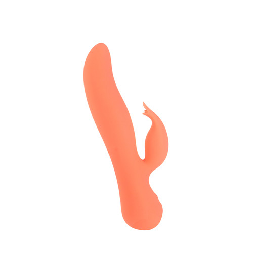 Buy The Blossom Swan Rechargeable Dual Action Silicone Rabbit Vibrator in Orange with Press n hold technology - BMS Factory Swan