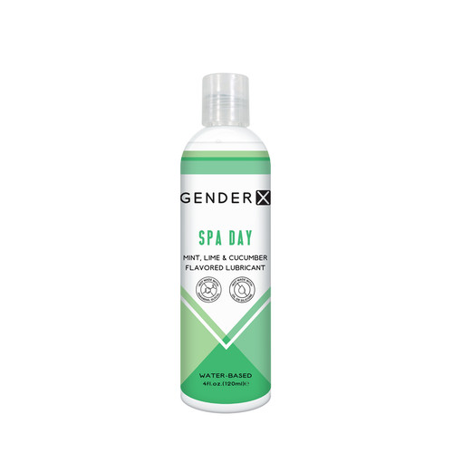 Buy the Gender X Spa Day Mint Lime & Cucumber Flavored Water-Based Lubricant in 4 oz - Evolved Novelties