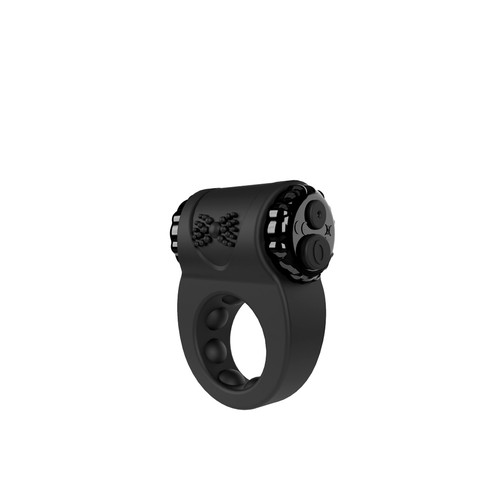 Buy the Charged The Big O Ritz 4-FUNction Rechargeable Vibrating Love Ring in Black cockring erection enhancer - Screaming O