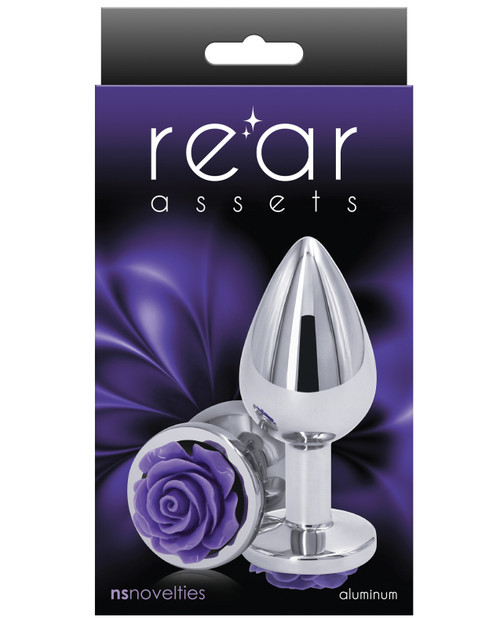 NS Novelties Rear Assets  Rose Aluminum Anal Plug  - Medium-Purple  