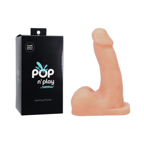 Tantus POP n' Play Squirting Packer  Dildo in Cream