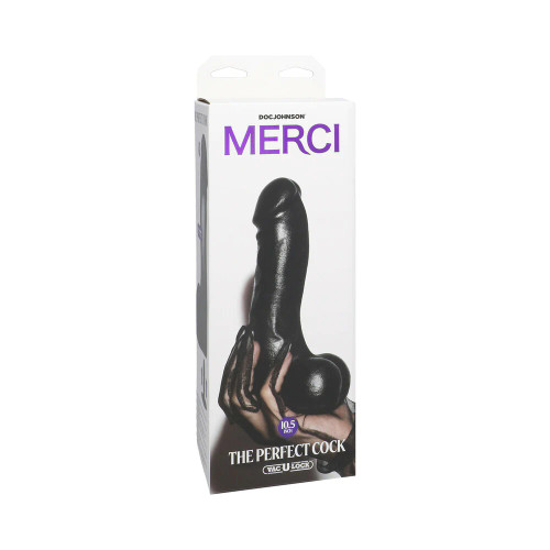 Merci The Perfect Cock 10.5 in. Black Dildo with Removable Vac-U-Lock Suction Cup