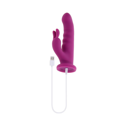 Playboy Fluffle Rechargeable Vibrating Dual Stimulator Silicone Purple