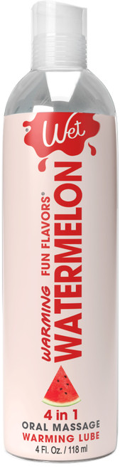 Wet Warming Fun Flavors - Watermelon - 4 in 1 Lubricant 4 Oz