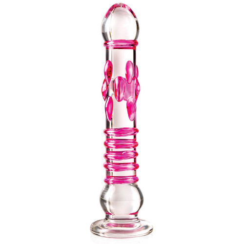 Buy the Icicles #6 Hand Blown Glass Dildo in Pink & Clear Borosilicate - Pipedream Products