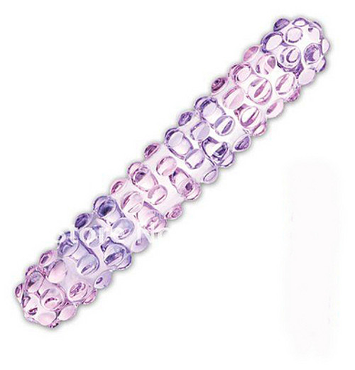 Buy the Purple Rose 6.5 inch Nubby Borosilicate Glass Dildo - Electric Eel Lingerie