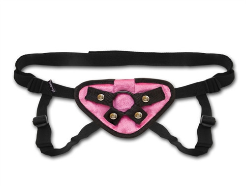 Lux Fetish Pink Velvet Strap-On Harness