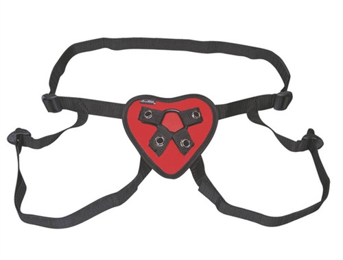 Lux Fetish Red Heart Strap-On Harness