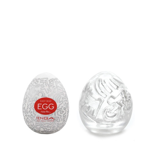 Buy the Keith Haring Signature Series Street Party Ona Cap Egg Stroker Male Masturbator with water-based Lubricant - Tenga Global