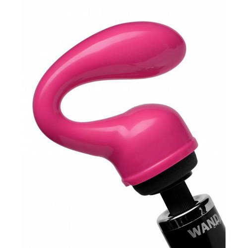 Buy the Deep Glider Curved G-Spot & P-Spot Magic Wand Massager Attachment in Pink - XR Brands Wand Essentials 