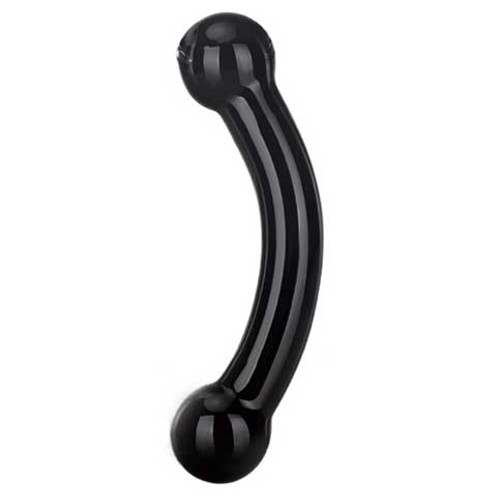 Glas Glass Naturals Double Bull Black Dildo