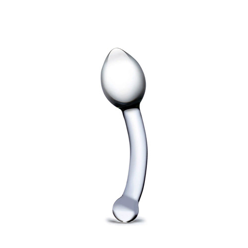 Buy the Glas 8 inch Pure Indulgence Anal Slider Clear Borosilicate Glass Dildo - Electric Eel