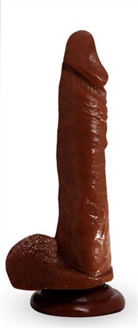 Blush Novelties Hard Steel Slim 8.5 inch Realistic Suction Cup Dildo Brown