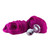 Crystal Delights Crystal Minx Ultra Purple Detachable Faux Pony Tail Clear Plug Short Stem Small Bulb