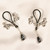 Sylvie Monthule Women's Silver Ornate Crest Non-piercing Nipple Rings with Hematite Pendant- up to 6-8 weeks for delivery