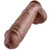 King Cock 11 inch Realistic Dong with Balls Brown
