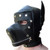 StockRoom Black Leather Dog Hood with Snap-on Muzzle, Blindfold & Gag