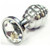 Buy the Stainless Steel Medium Threaded Anal Butt Plug with Clear Jeweled Base - Rouge Garments
