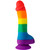 Pride Dildo Thick Rick Rainbow 8 inch Silicone Dong with Balls