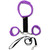 Rimba Soft Bondage Purple Plush Collar to Wrist Cuff Set with Leash