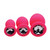 Buy the Frisky 3-piece Pink Silicone Anal Plug Set with Clear Gems - XR Brands