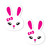 Pastease White & Pink Bunny Rabbit Nipple Pasties