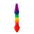 Buy the Rainbow Striped Knob Job Textured & Ribbed Silicone Probe Unisex - Hott Products