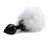 Buy the White Beginner Bunny Tail Black Metal Butt Plug - Shots Toys Ouch!