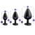 Buy the Bling Black Heart-shaped Anal Plug Silicone Trainer Set with Rainbow Crystal - Blush Novelties Temptasia
