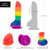 Buy the Addiction Justin 8 inch Realistic Pride Rainbow Striped Silicone Dildo with Suction Cup -  BMS Enterprises
