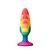 Buy the Colours Pride Edition Medium Pleasure Plug Rainbow-striped Silicone Buttplug - NS Novelties