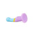 Buy the Avant D14 Heart of Gold Dual Density Striped Realistic Silicone Dildo with suction cup Strapon Light Blue Yellow Purple striped Pride - Blush Novelties