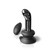 Buy the Icicles #84 10-function Remote Control Rechargeable Vibrating Curved Glass P-Spot G-Spot Plug with Silicone Suction Cup in Black Smoke Hand Blown Borosilicate vaginal Anal ButtPlug - Pipedream Products 