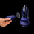 Buy the Icicles #85 10-function Remote Control Rechargeable Vibrating Glass Plug with Silicone Suction Cup in Blue Hand Blown Borosilicate Anal ButtPlug - Pipedream Products