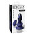 Buy the Icicles #85 10-function Remote Control Rechargeable Vibrating Glass Plug with Silicone Suction Cup in Blue Hand Blown Borosilicate Anal ButtPlug - Pipedream Products