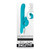 Buy the Show Stopper 19-function Rechargeable Thrusting Silicone Rabbit Vibrator with Fluttering Clit Stimulator in Turquoise Blue - Evolved Novelties