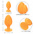 Buy the Cheeky Windowed Probe 2-piece Silicone Butt Plug Set in Orange Anal Training buttplug backdoor They Them gender neutral fluid non-binary - CalExotics Cal Exotics California Exotic Novelties