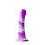 Buy the Colours Pleasures Yum Yum 7 inch Realistic Silicone Dildo in Purple & White Stripes with Suction Cup strapon harness ready - NS Novelties
