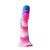 Buy the Colours Pleasures Yum Yum 8 inch Realistic Silicone Dildo in Pink & White Stripes with Suction Cup strapon harness ready - NS Novelties