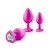 Buy the Bling Pink Heart-shaped Anal Plug Silicone Trainer Set with Clear Crystal Gem - Blush Novelties Temptasia