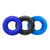 Buy the hünkyjunk Huj3 C-Ring Plus Silicone Power Ring 3-piece Set in Cobalt Blue Teal & Tar Black - Blue Ox Designs OXBALLS
