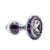 Buy the Sparkle Clear Glass Butt Plug with Red White & Blue Crystals & Clear Gem - Crystal Delights