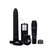 Buy the Black Magic  4-piece Vibrating Pleasure Kit Velvet Touch 7 inch Multispeed Vibrator Pocket Rocket Cock Ring Bullet Vibe in Black - Doc Johnson