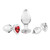 Buy the Red Heart Gem Small Borosilicate Glass Butt Plug - Evolved Novelties Adam & Eve