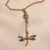 Sylvie Monthule Women's Gold Waist Chain Dragonfly with Blue Crystal Gem