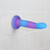Buy the Rave Addiction 8 inch Bendable Glow in the Dark Silicone Dildo Blue Purple with Bonus PowerBullet Vibe Strap-On Harness - BMS Enterprises